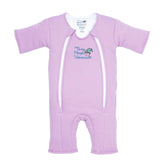 Magic Sleepsuit Merlin's Cotton Swaddle Transition in lavender promotes a cozy transition to sleep.