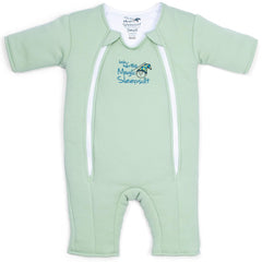Magic Sleepsuit Merlin's Cotton Swaddle Transition front view in sage green helps calm baby
