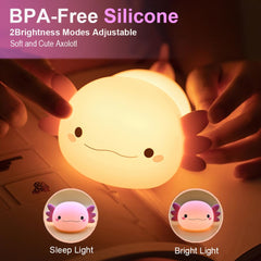 Magical JD Axolotl Night Light offers two brightness modes for feeding and reading.
