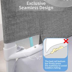 MagicFox gray bed rail folds down for easy bedside entry