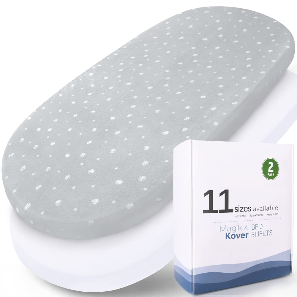 Magik & Kover bassinet sheet fitted keeps the mattress snug for baby sleep.