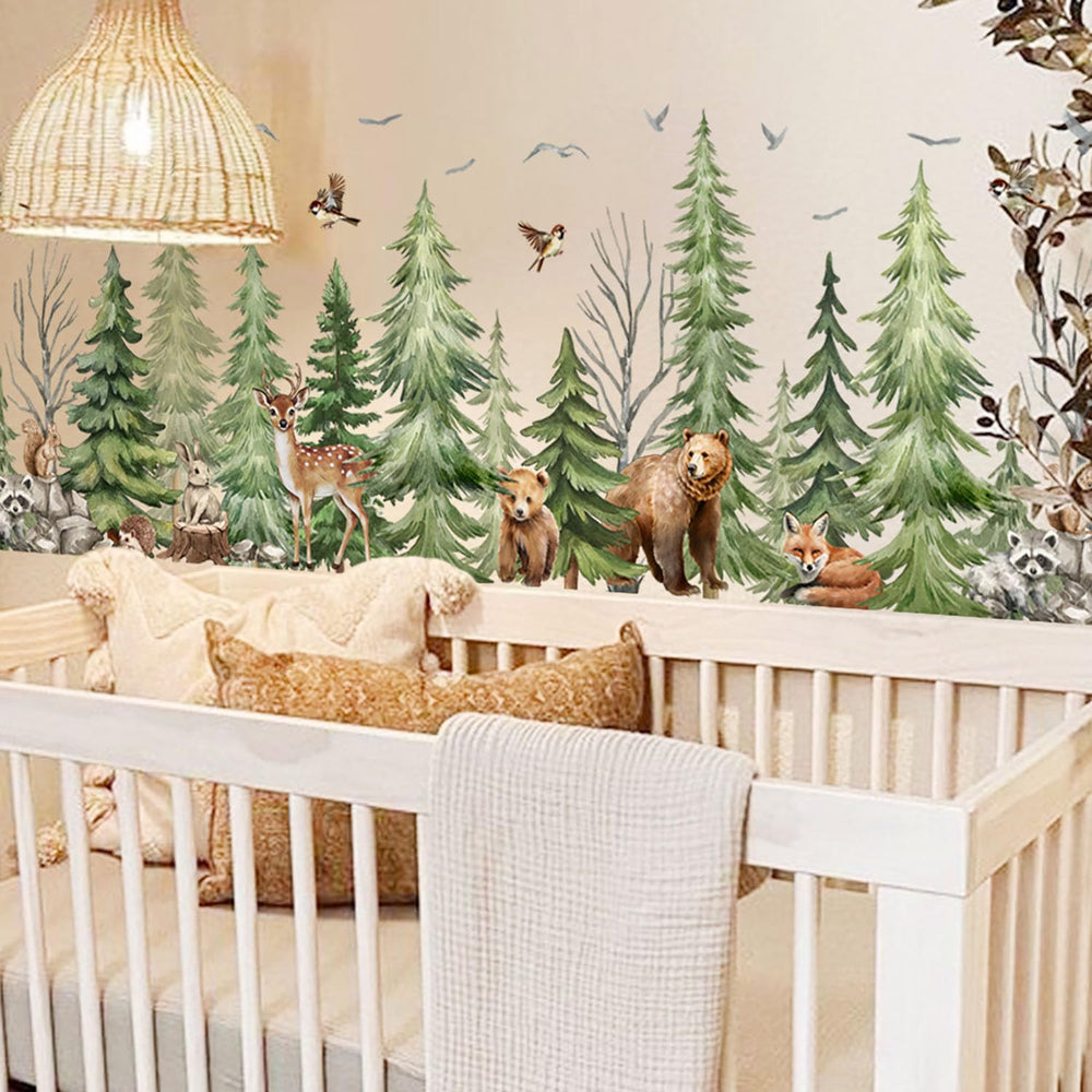 Magimural woodland animals wall stickers brighten a kids' room with durable, wipe-clean vinyl