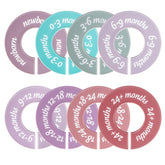 MAGITWAY baby closet dividers with double-sided labels for quick size identification.