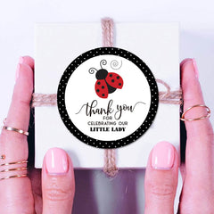 MAGJUCHE 2 inch ladybug thank you stickers ideal for baby shower invitations.