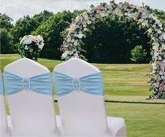 MAGTOWNE blue sash used as wedding decor accents
