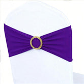 MAGTOWNE purple chair sash with gold buckle for elegant wedding decor