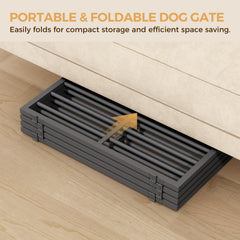 Mahancris dog gate installed at stairs prevents pet access while keeping you in control.