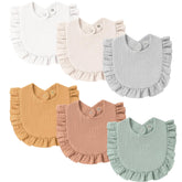 MairMore baby muslin bibs with flounce border keep little outfits clean and stylish.