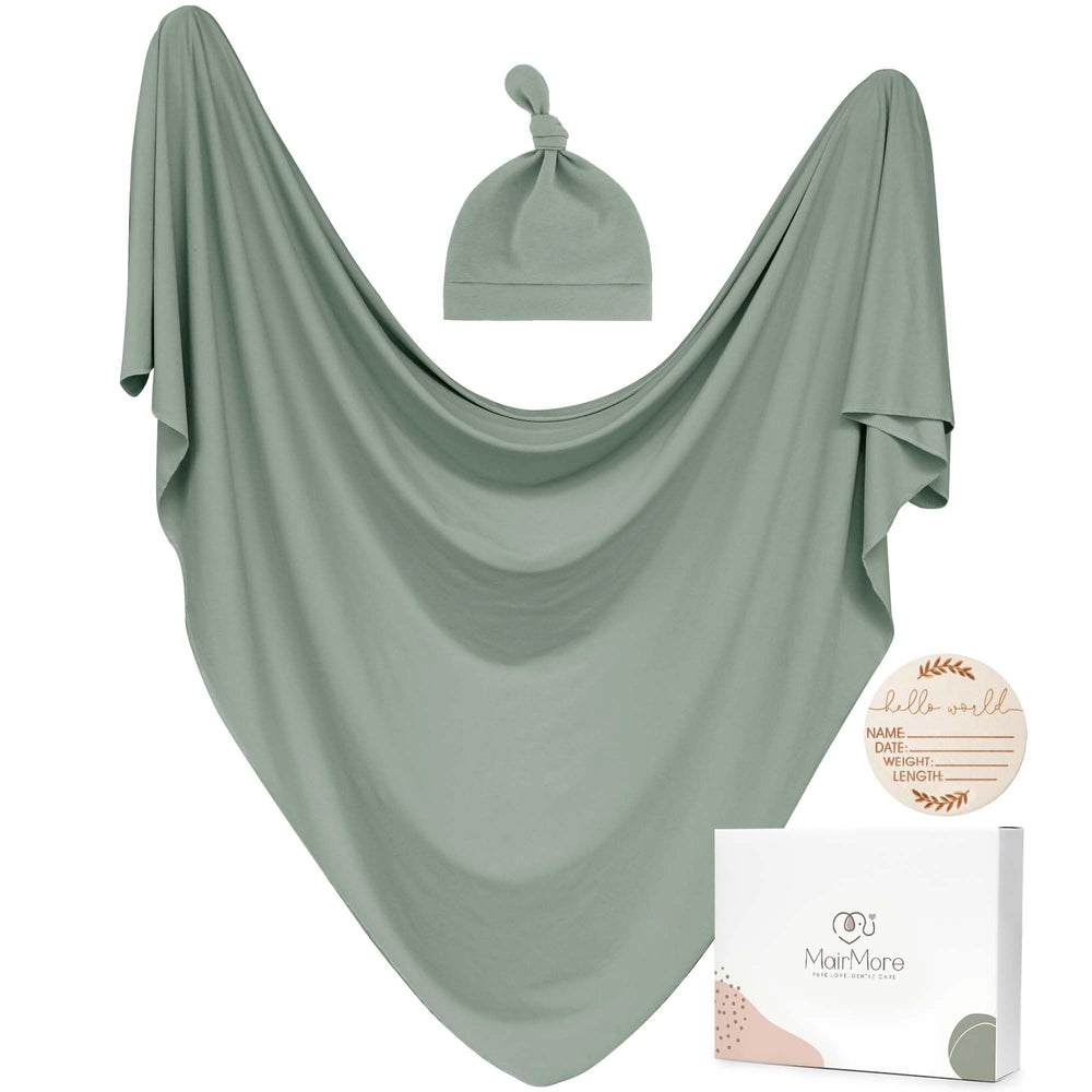 MairMore baby swaddle green blanket with soft fabric for gentle newborn hugs