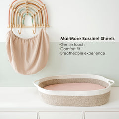 MairMore muslin bassinet sheet 2-pack provides lasting softness