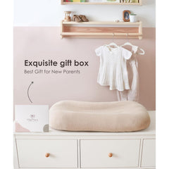MairMore muslin lounger cover caramel packaged in gift-ready box