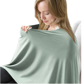 MairMore nursing cover in green with breathable fabric for comfortable feeding