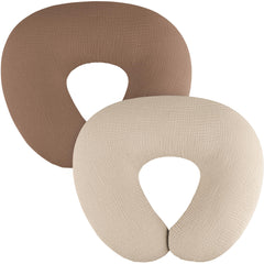 MairMore nursing pillow cover in blue solid, soft muslin for gentle feeding sessions.