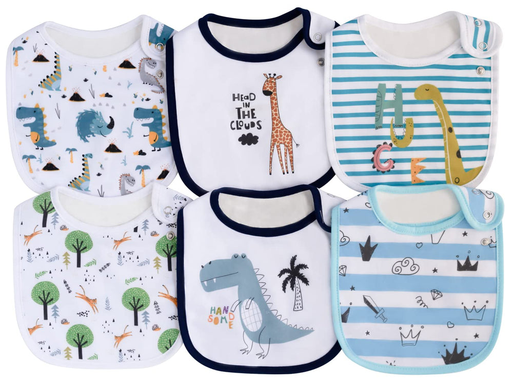 Maiwa 6-pack waterproof baby bibs with three-layer design for mess-free meals.