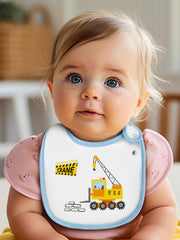 Maiwa baby bib during mealtime helps prevent spills while little one sits.