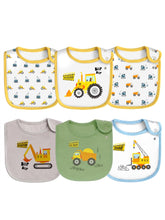 Maiwa baby bibs six-pack close-up of soft cotton fabric for gentle skin protection.