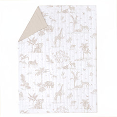 MakeMake Organics toddler comforter solid oat provides breathable warmth for all-season use.