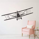 Makeyes Biplane wall decal in black creates a bold focal point on walls.