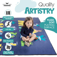 Malamaa ABC Rug anti-slip bottom reduces slips during floor activities.