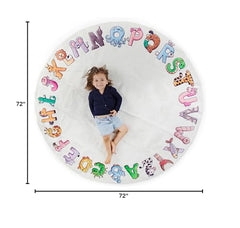 Malamaa ABC Rug in classroom setup; spacious play area for alphabet activities.