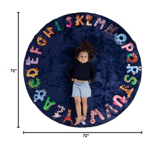Malamaa ABC rug with soft plush surface inviting crawling and cozy floor play