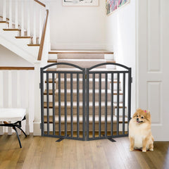 Malier dog gate with double-lock door prevents crossing.