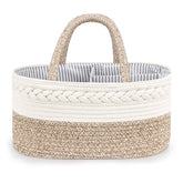 Maliton Baby Diaper Caddy XL basket in brown provides spacious diaper and wipe storage