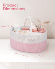 Maliton diaper caddy cotton rope material offers durable, odor-free construction for nursery use.