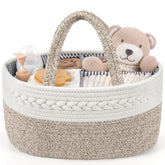 Maliton XL diaper caddy on changing table keeps wipes and diapers within reach.