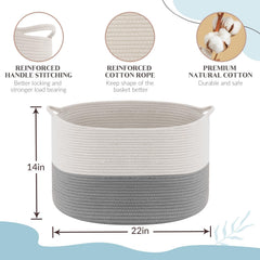 Maliton XXXLarge basket as laundry hamper with sturdy handles