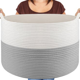 Maliton XXXLarge basket in living room displaying ample blanket storage