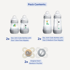 MAM vented-base anti-colic bottle demonstrates smooth milk flow