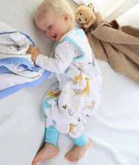 Mama Cheetah organic cotton sleep sack with legs keeps baby breathable