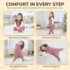 Mama Cheetah sleep sack bottom zipper cover prevents unzip mishaps.