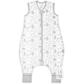 Mama Cheetah sleep sack with feet for 6-18 months, cozy and breathable.