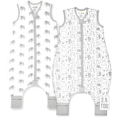Mama Cheetah toddler sleep sack with feet shows cozy footed warmth and secure fit.