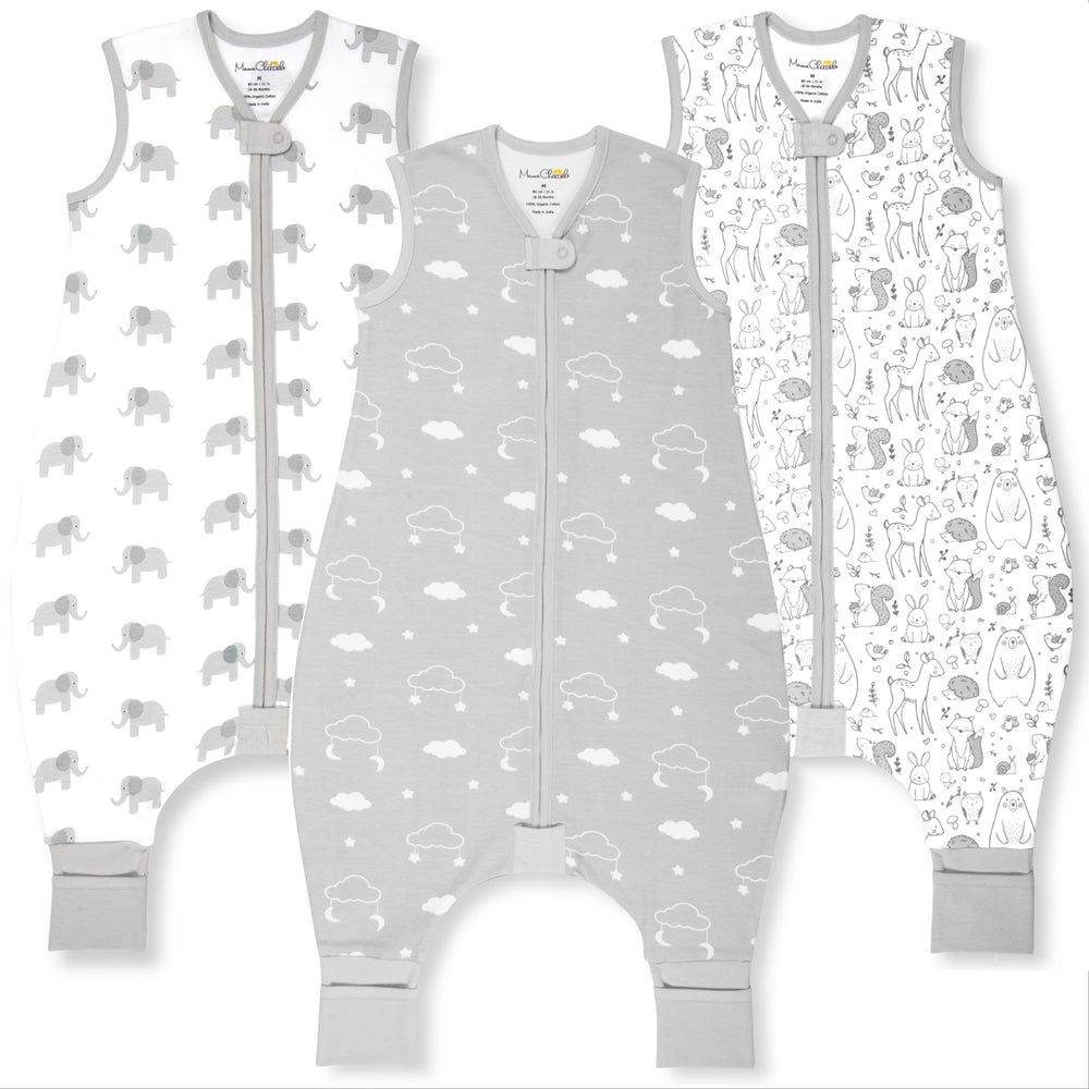 Mama Cheetah toddler sleep sack with feet 0.5 TOG for breathable warmth