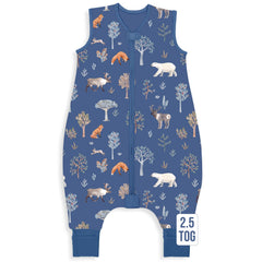 Mama Cheetah toddler sleep sack with feet keeps legs warm for cozy nights.