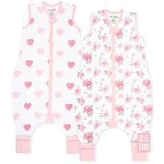 Mama Cheetah toddler sleep sack with feet closeup, showcasing cozy organic cotton.