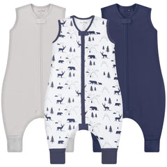 Mama Cheetah sleep sack with feet close-up showing plush organic cotton for comfort