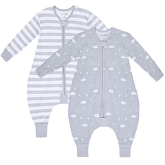 Mama Cheetah toddler sleep sack with feet and long sleeves for cozy warmth