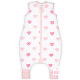 Mama Cheetah toddler sleep sack with feet showing soft fabric for gentle skin.