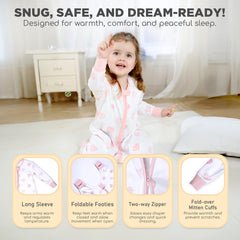 Mama Cheetah footed wearable blanket supports easy diaper changes on the go.