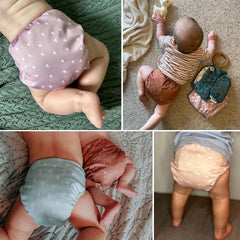Mama Koala 3.0 rise snaps adjust the diaper for growing babies.