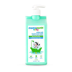 MAMAEARTH Milky Soft Head to Toe Wash bottle shown for gentle cleansing