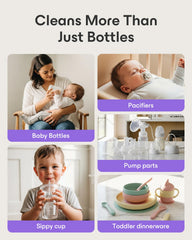 Mamapro tablets clean bottles, nipples, and pump parts.
