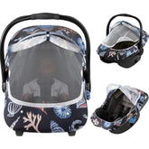 mamatepe baby car seat cover with breathable shade for sunny days
