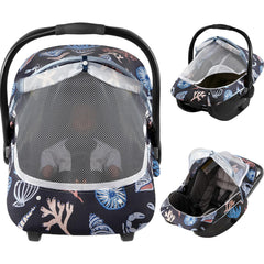 mamatepe baby car seat cover with breathable shade for sunny days