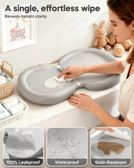 Mamatepe changing pad foldable peanut shape gray for comfortable diaper changes