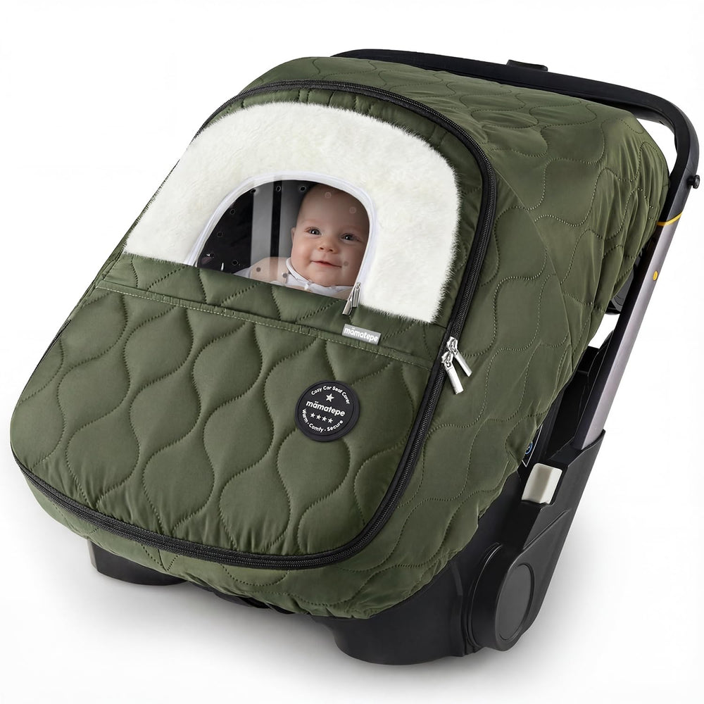 mamatepe winter cover for baby car seat shows waterproof windproof protection